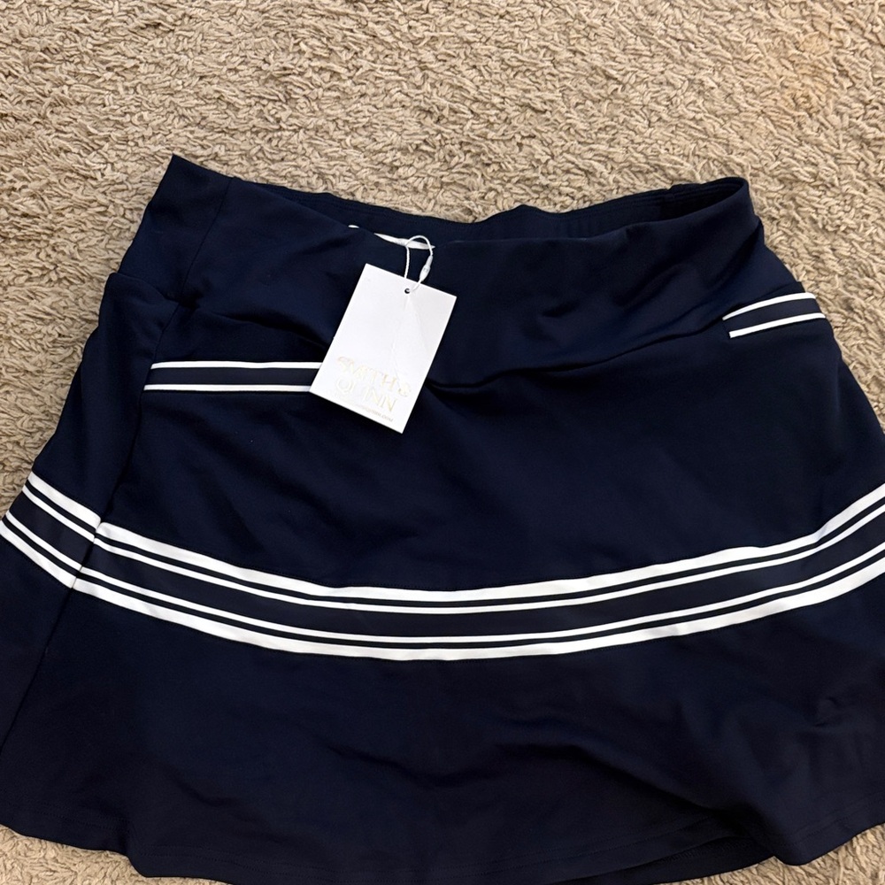 Navy Blue golf Skirt with White Stripes